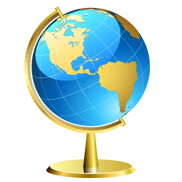 Globe with golden support — Stock Vector