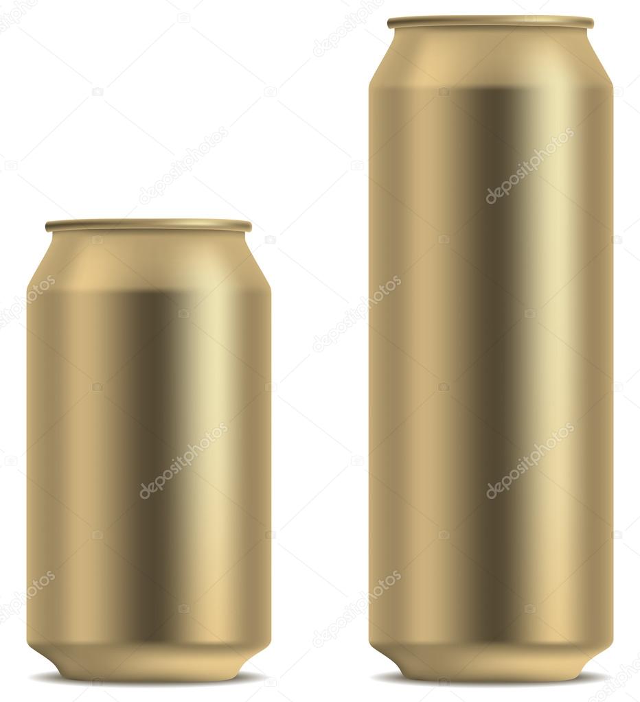 Blank yellow beer can