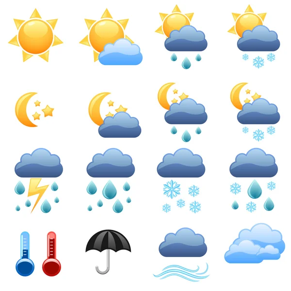 Cool weather vector icons foe web site. — Stock Vector