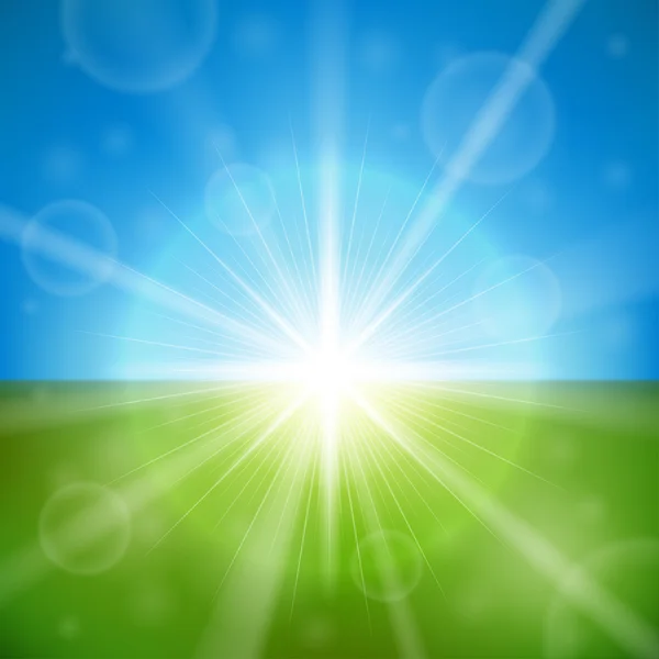 明るい夏の太陽のベクトルの背景. — ストックベクタ