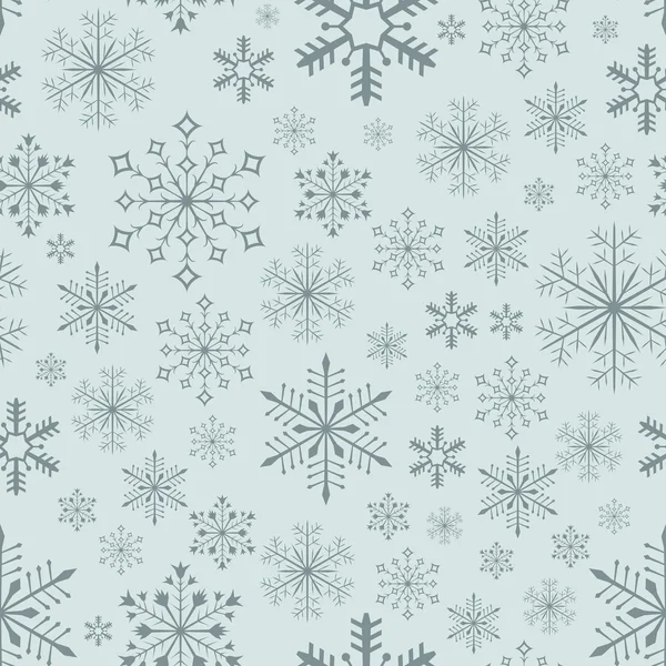 Abstracte naadloze blauwachtig sneeuwvlok vector achtergrond. — Stockvector