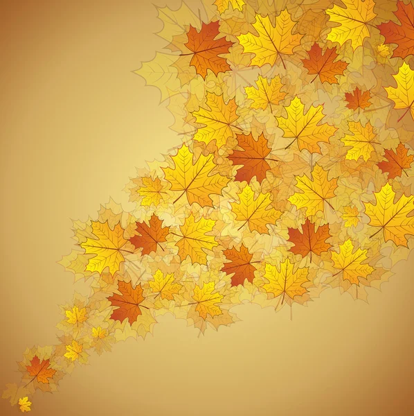 Otoño hojas de arce arroyo amarillo y naranja de color de fondo . — Vector de stock