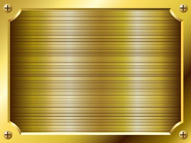 boş altın plaka vektör arka plan.