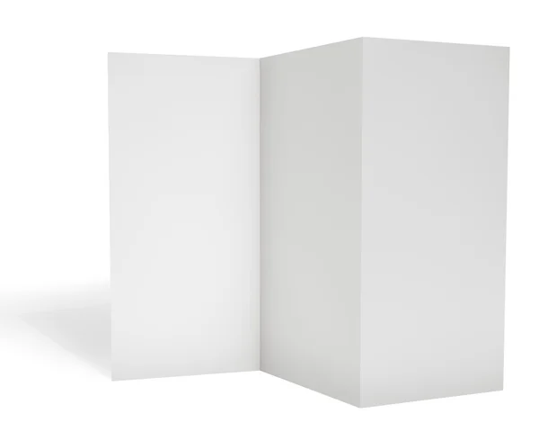 Blank triple leaflet template isolated on white background. — Stock Photo, Image