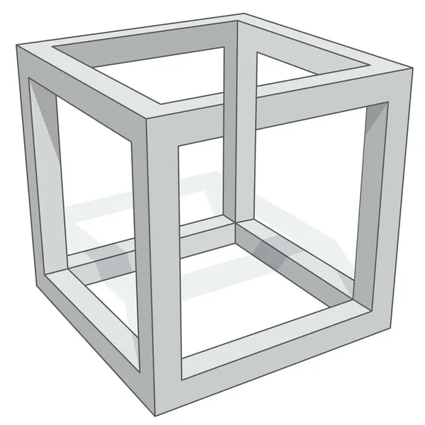 Illusione ottica del cubo — Vettoriale Stock