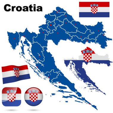 Hırvatistan vektör set.