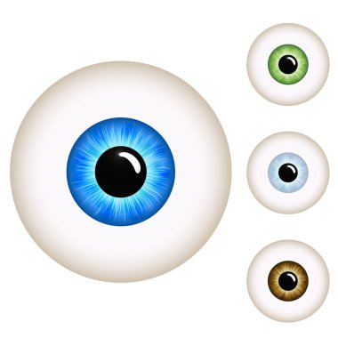 Human eye with color variants clipart