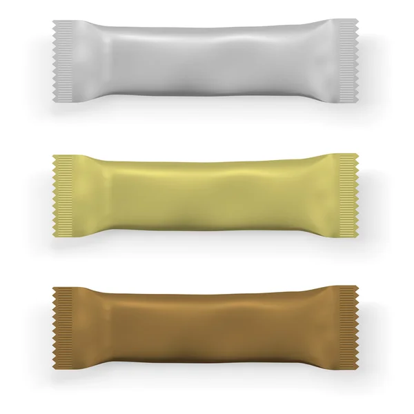 Modèle d'emballage de chocolat blanc ou de barre de protéines — Image vectorielle