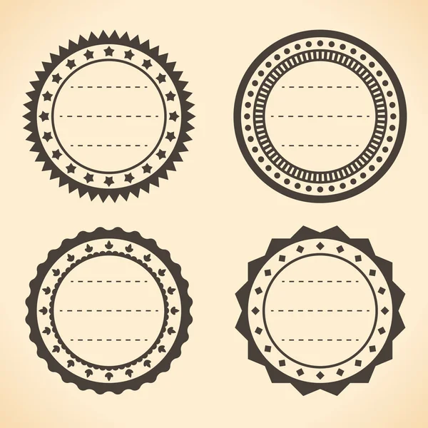 Lege vintage ronde kwaliteitslabels vector illustratie. — Stockvector