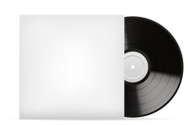 Boş beyaz vinil kapağı vektör şablonu
