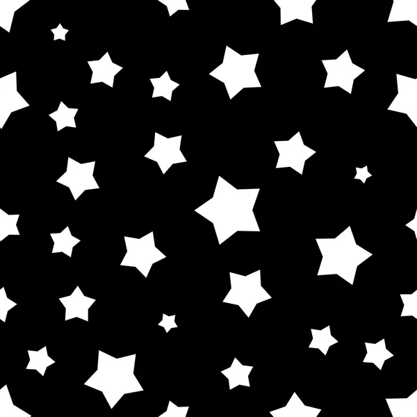 Seamless black and white stars pattern. — Stock Vector