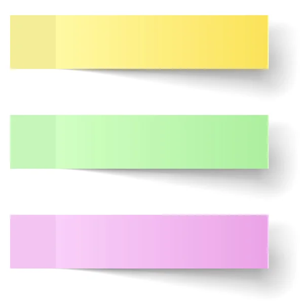 Color sticky notes vector template with shadow. — Stock Vector