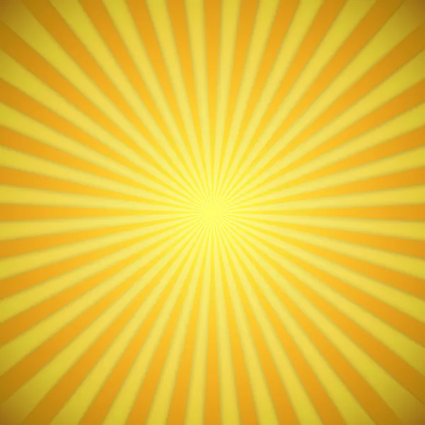 Sunburst ljust gul och orange vektor bakgrund med skugga — Stock vektor
