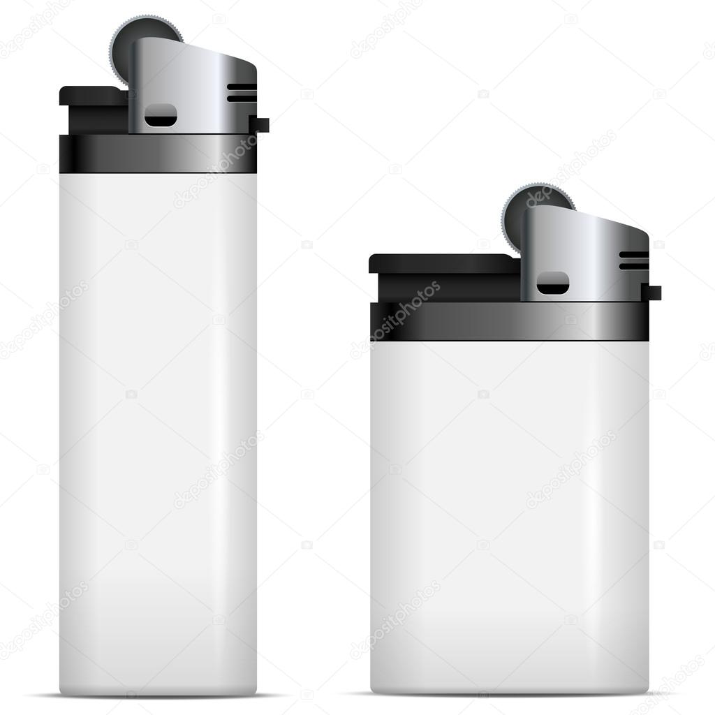 White blank lighters vector template isolated on white backgroun