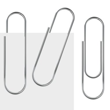 Metal paperclip vector template isolated on white background. clipart