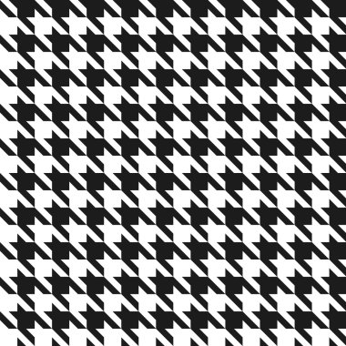 Dikişsiz siyah beyaz houndstooth vektör desen.