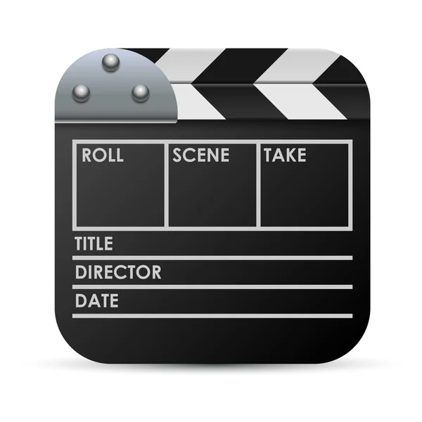 Film clapboard Vektor-Symbol isoliert auf weißem Hintergrund. — Stockvektor