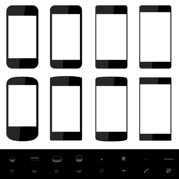 Smartphone shapes with blank screen. — Stock Vector