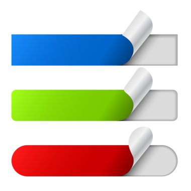 renk etiket soyma izole üzerinde beyaz arka plan ayarlamak.