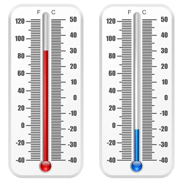 Standard thermometer vector template isolated on white backgroun — Stock Vector