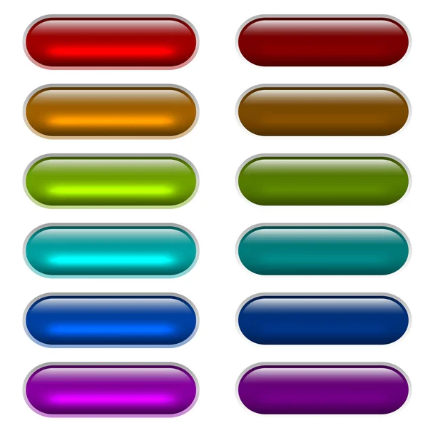 Сolor light glossy glass buttons — Stock Vector