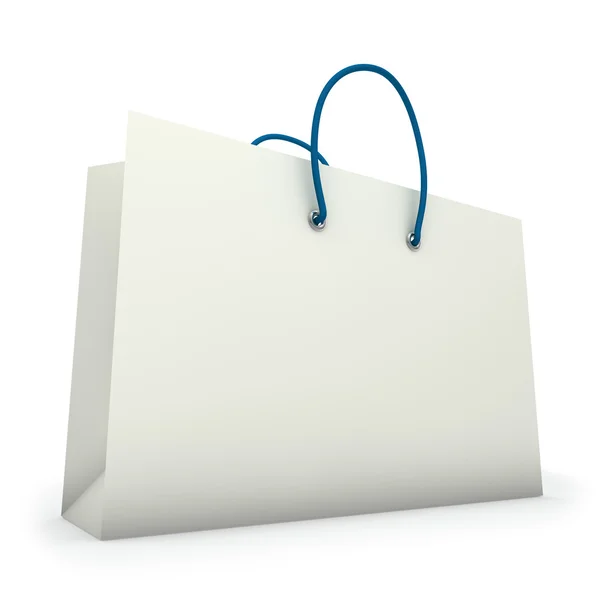 Lege witte winkelen papieren zak — Stockfoto