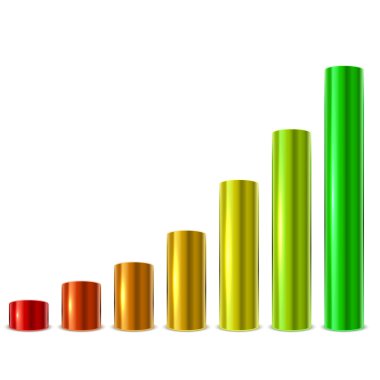 silindir parlak metalik grafik çubukları şablonu