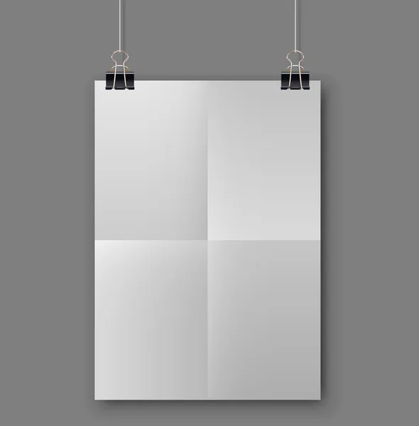 Blank folded white sheet of paper template — Stock Vector