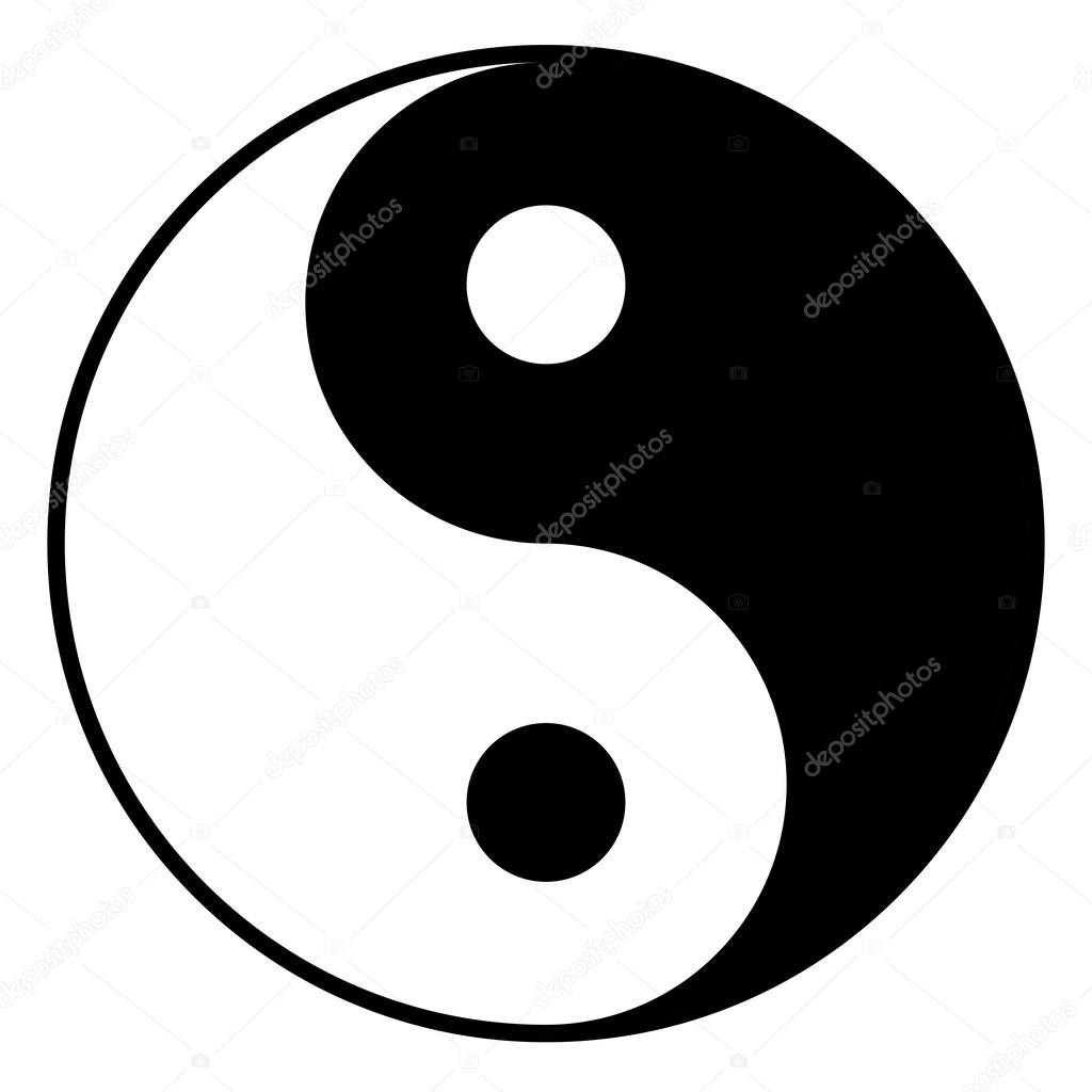 Black and white yin-yan symbol