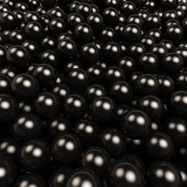 Nero gossy palle 3D sfondo quadrato . — Foto Stock