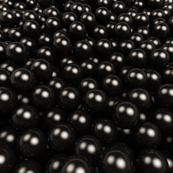 Boules gossy noir 3D fond carré . — Photo