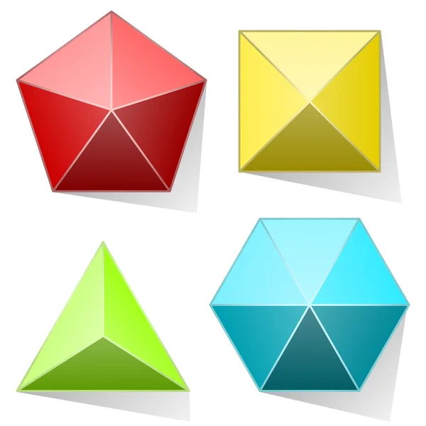 Set piramide di colore isolato su sfondo bianco . — Vettoriale Stock