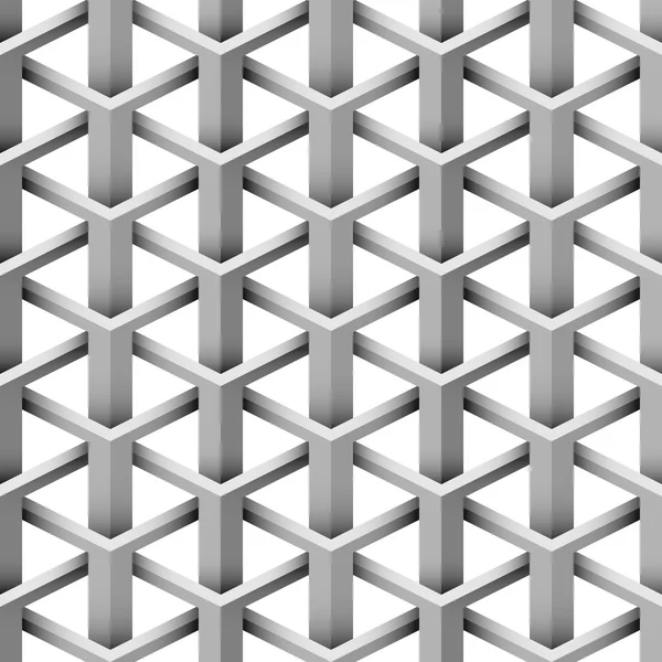 シームレスな 3 d 錯覚交差する三角形のベクトル パターン. — ストックベクタ
