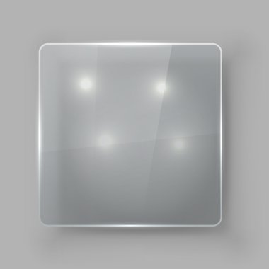 kare koruyucu cam plaka vektör şablonu.