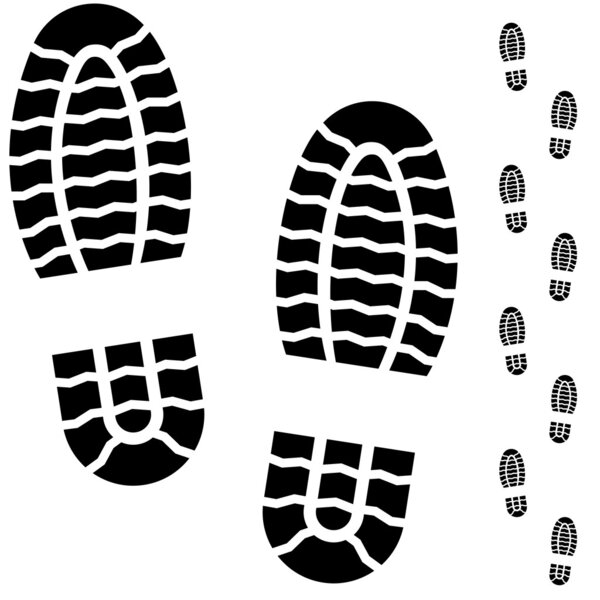 Черно-белые отпечатки обуви
