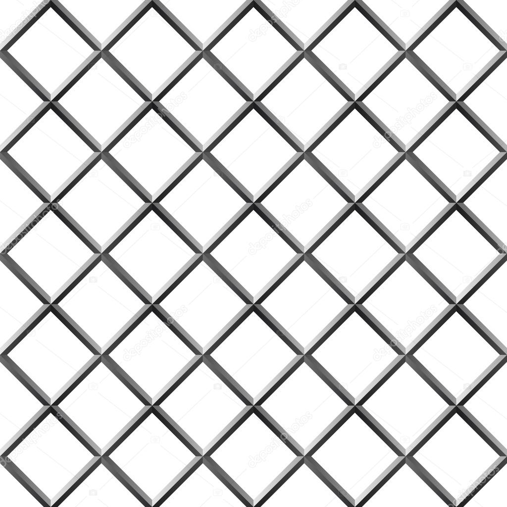 Seamless metal diamond shape grill isolated on white. 