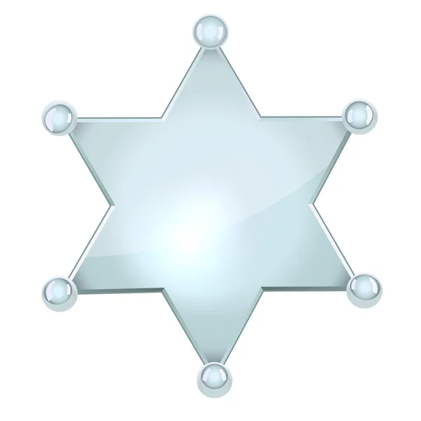 Estrella sheriff plata en blanco — Vector de stock