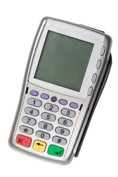 Moderne bank terminal op de witte — Stockfoto