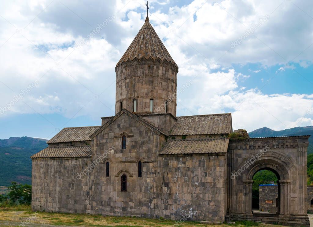 the Tatev monastery, Armenia, about IX century, big building is church of st. Poghos and Petros, about X century, monastery is above the river Vorotans canyon, in thick walls is monks cells