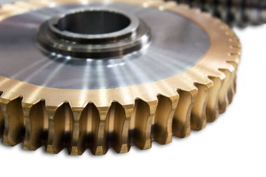 önde gelen Dişli çark konik tip. Beyaz arka plan üzerinde izole