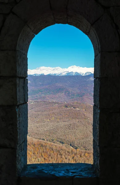 Velká hora Ahun v Soči s panoramatickým výhledem Royalty Free Stock Obrázky