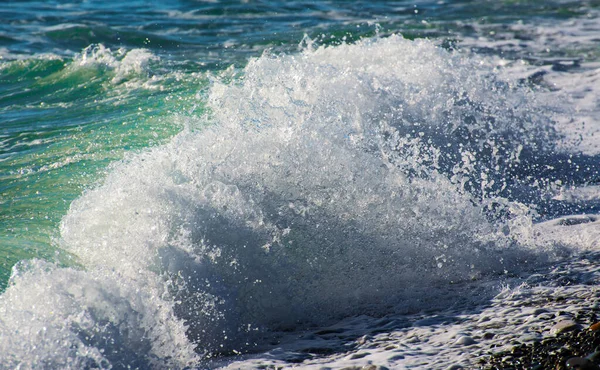 Синяя Волна Ломается Пляже Море — стоковое фото