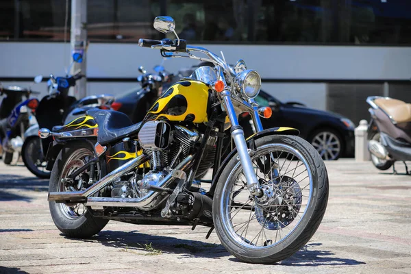 Kotor Montenegro Luglio 2021 Motociclista Harley Davidson — Foto Stock