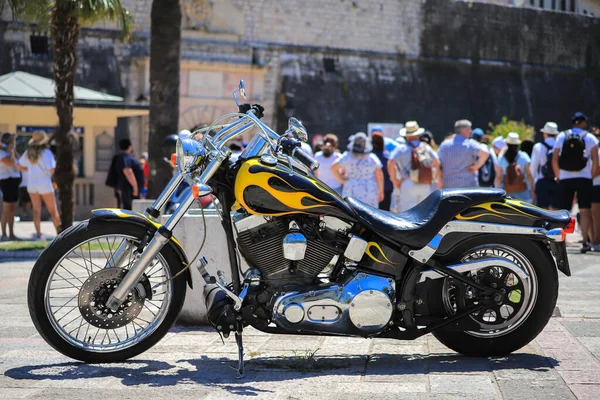 Kotor Karadağ Temmuz 2021 Motosiklet Helikopteri Harley Davidson — Stok fotoğraf