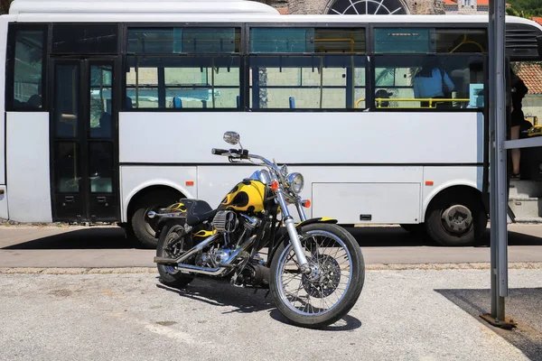 Perast Montenegro Julio 2021 Harley Davidson —  Fotos de Stock