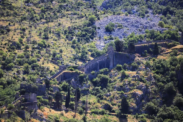 Uralte Steinmauer Den Bergen Montenegros — Stockfoto