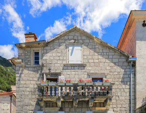 Oud Stenen Huis Stad Perast — Stockfoto