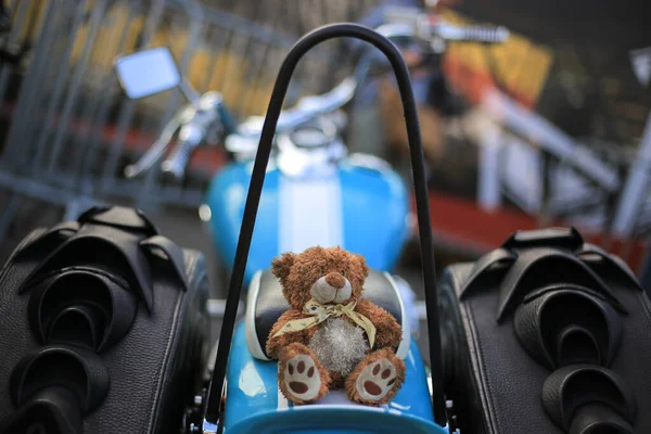 Kyiv Ukraine May 2019 Teddy Bear Toy Motorcycle — Stock Photo, Image