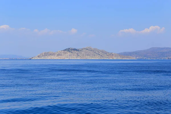 Pohled Moře Ostrov Moni Řecku — Stock fotografie