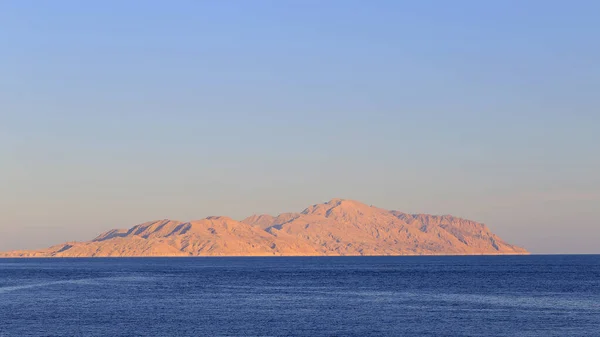 Západ Slunce Výhledem Moře Ostrov Tiran Sharm Sheikh Egypt — Stock fotografie